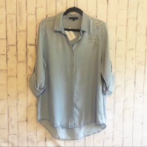 NWT Velvet Heart Denim Button Down Top